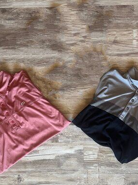 Lot of 2 Travis Mathew Golf Polo Shirts Mens XL Red/Gray Black Logo